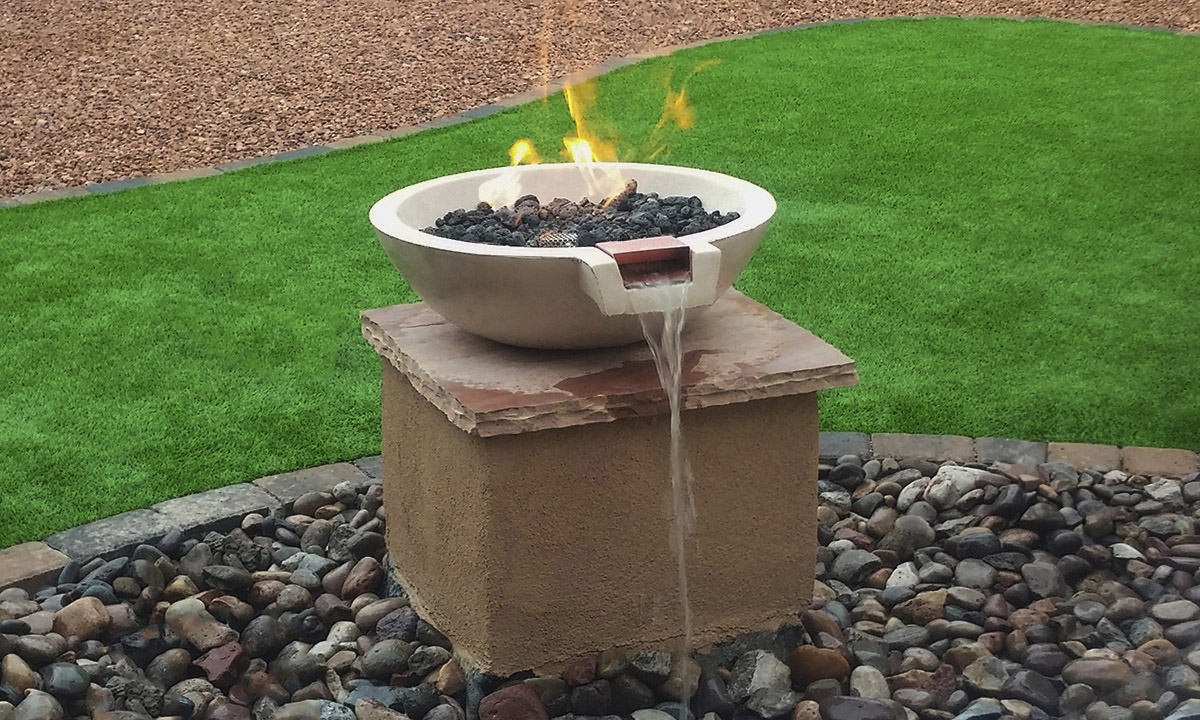 Albuquerque Fire Feature Water Feature Artificial Turf