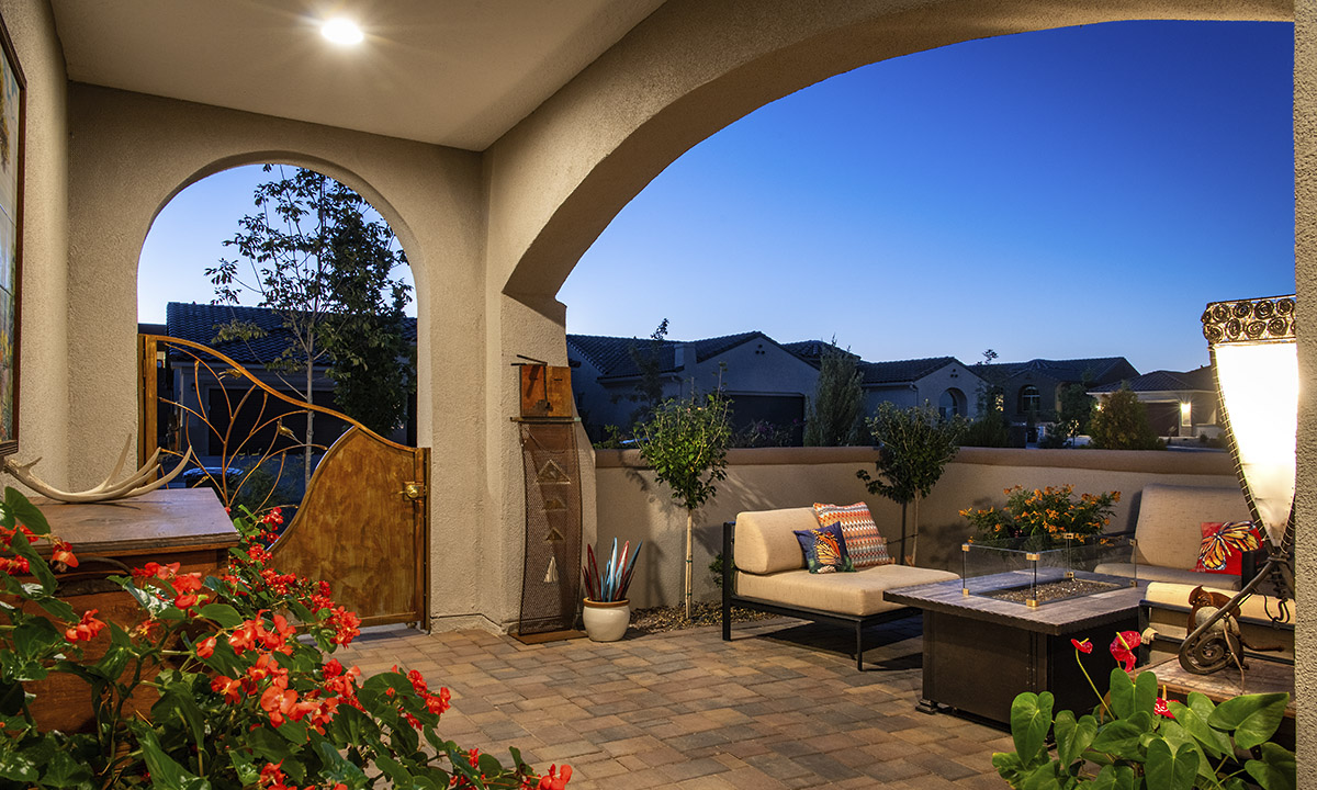 Albuquerque Entry Courtyard Belgard Orgin 6 Bella Fire Feature