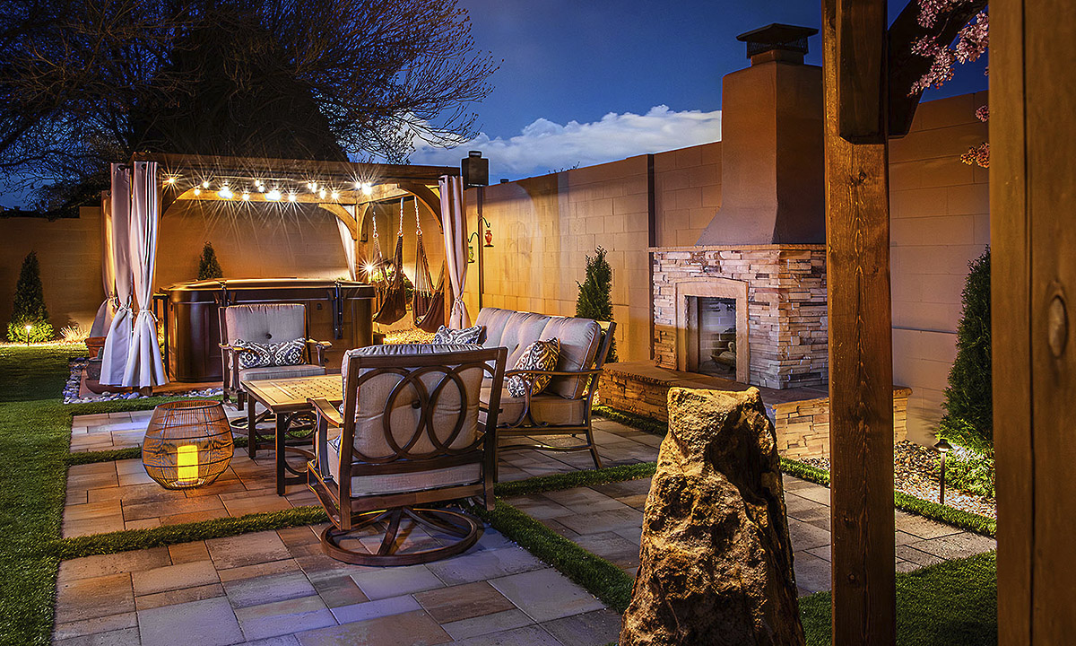 Backyard Pergola Paver Patio Belgard DImension 12 Victorian Fireplace