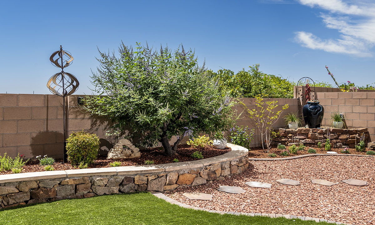 New Mexico Water Fountain Retaining Wall Raised Bed