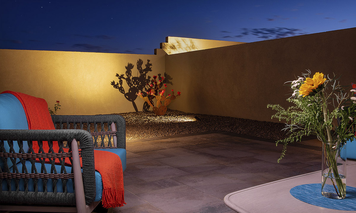 Backyard Patio Belgard Dimension 18 Victorian with Lighting