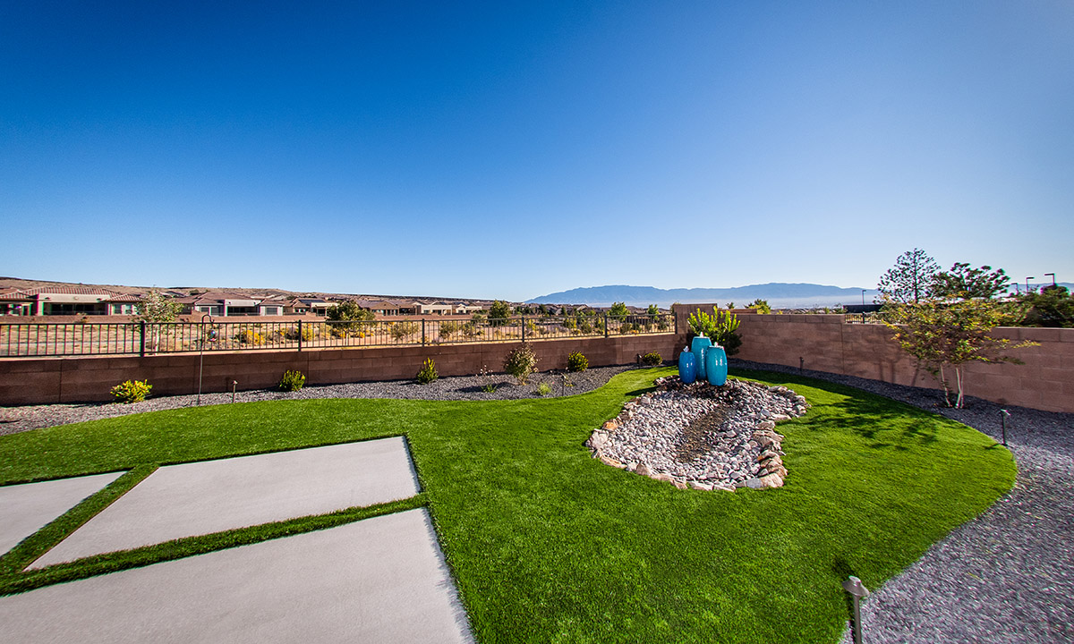 New Mexico Water Fountain Feature Artificial Turf Stream Bed